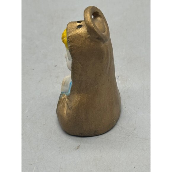 Praying Angel Figurine Gold & Blue Ceramic Ornament 2.5" Used READ - Picture 2 of 6